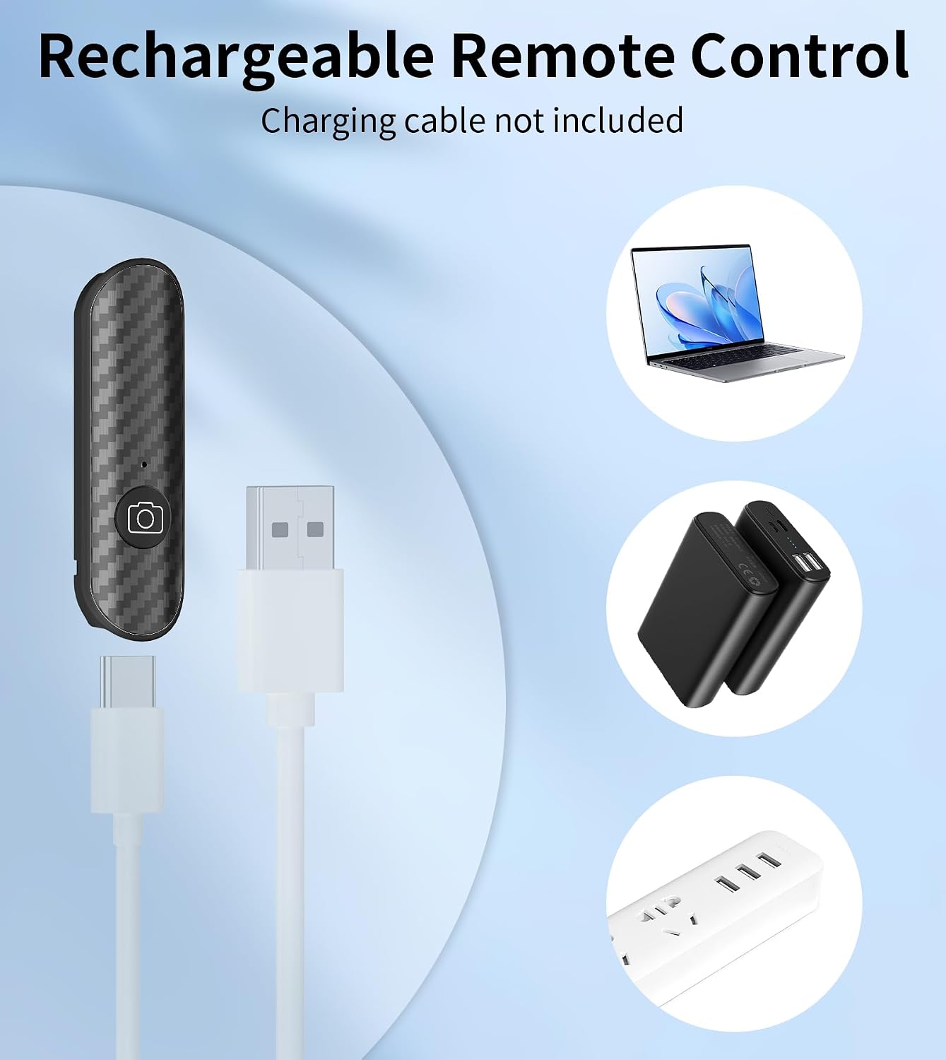 TONEOF CX609 Phone Selfie Stick Tripod Rechargeable Remote, Portable Wireless Remotes Shutter Compatible