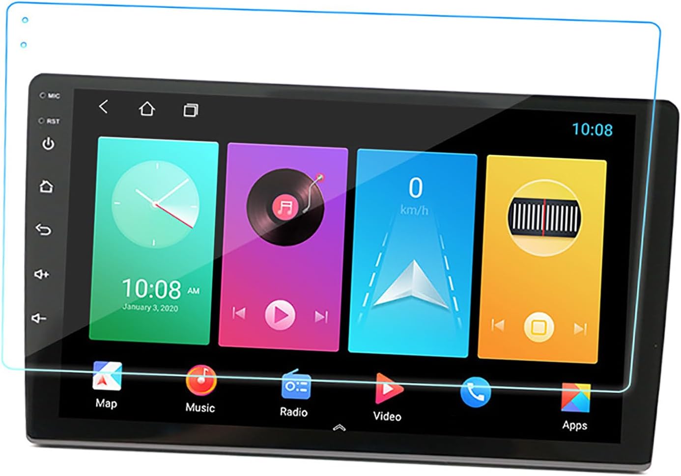 (10 Inch) Acouto Anti Fingerprint Tempered Film for Central Control Navigation, Cleaning Kit Included Navigation