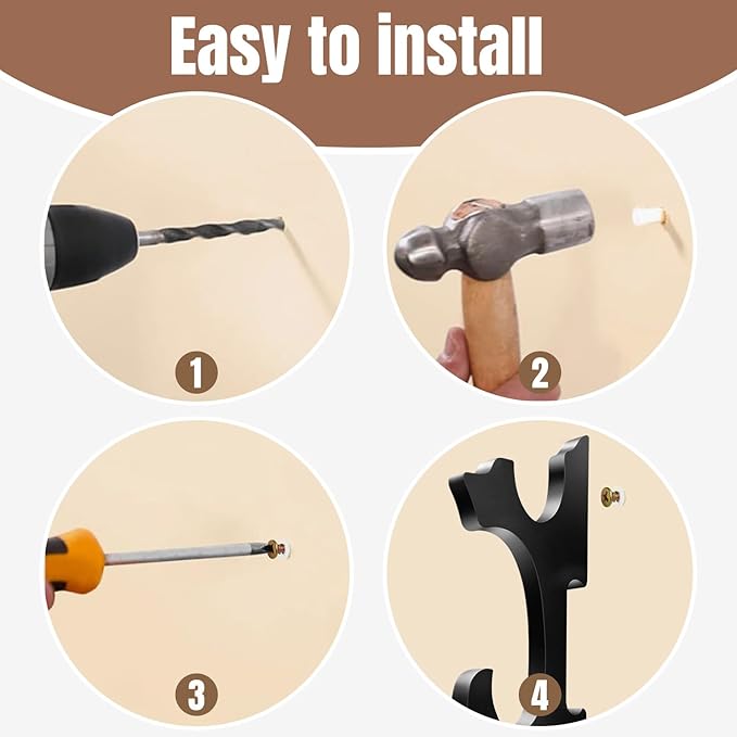 Eforlife 2/Set Sword Hook Wall Mount Samurai Sword Hanger Display Holder Adjustable for Katana Wakizashi Tanto Genji Sword Weapon Rack