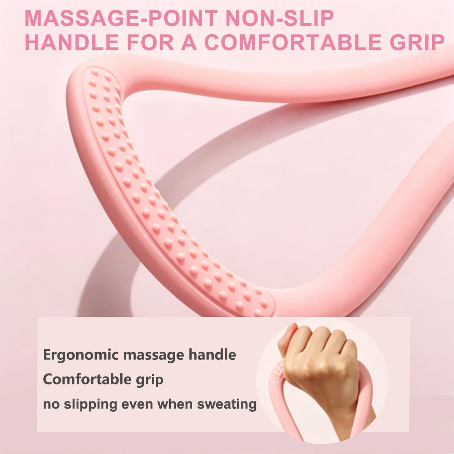 2PCS Figure 8 Resistance Band, Figure 8 Resistance Bands for Women & Men, Non-Slip Handles Rubber Band for Arms, Back, Shoulder Stretch with Handles (Pink+Blue)