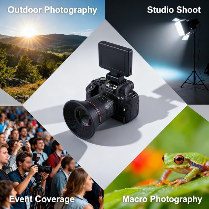 1.5X 6 Viewfinder Eyepiece Magnifier Fixed Focus for DSLR Camera, Mount Bases, Black - Clear Focus, Optical Glass