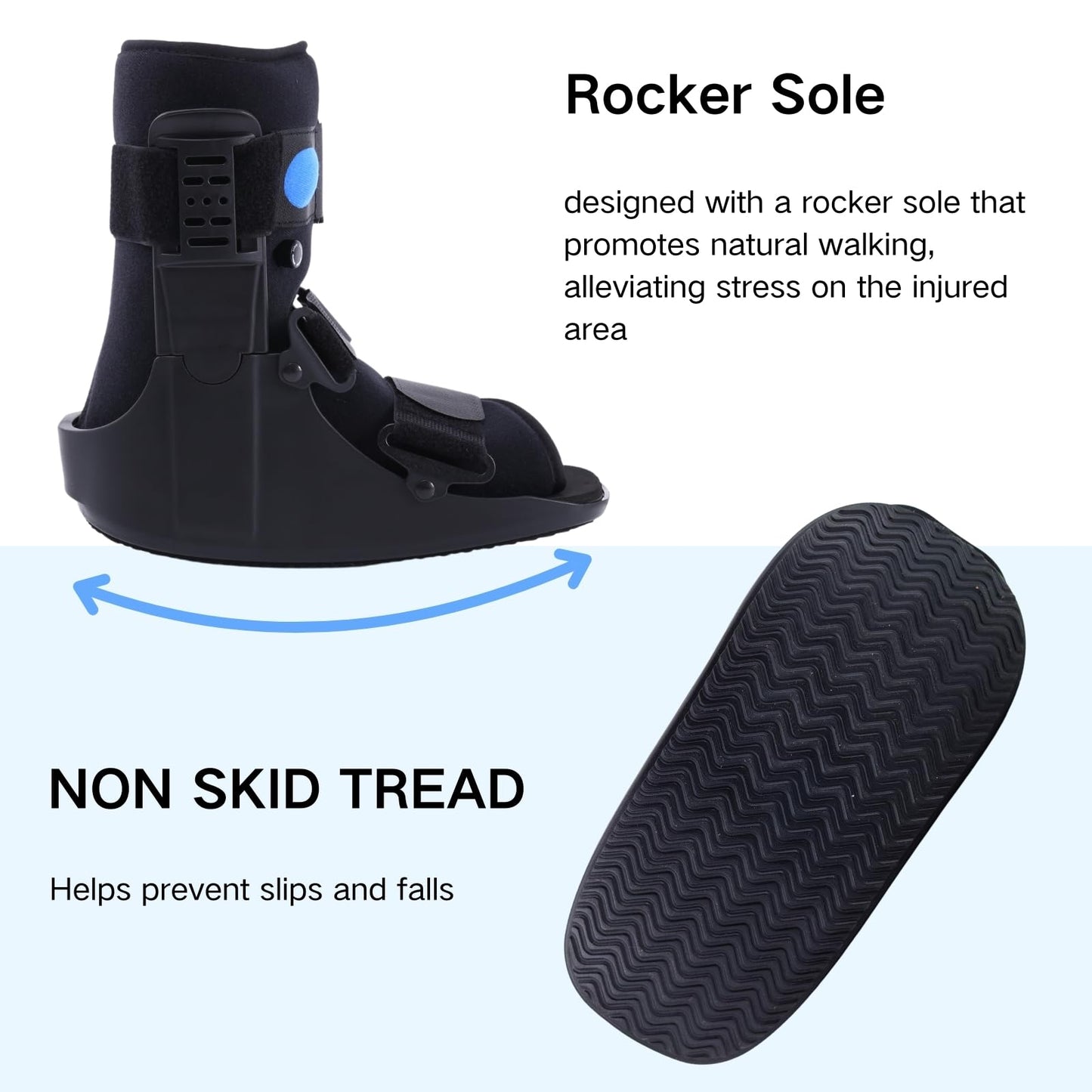 Mathgetin Air Walker Boot Medical Short Fracture Boot for Sprained Ankle and Achilles Tendonitis Inflatable Orthopedic Walking Boot for Broken Foot Fracture Recovery