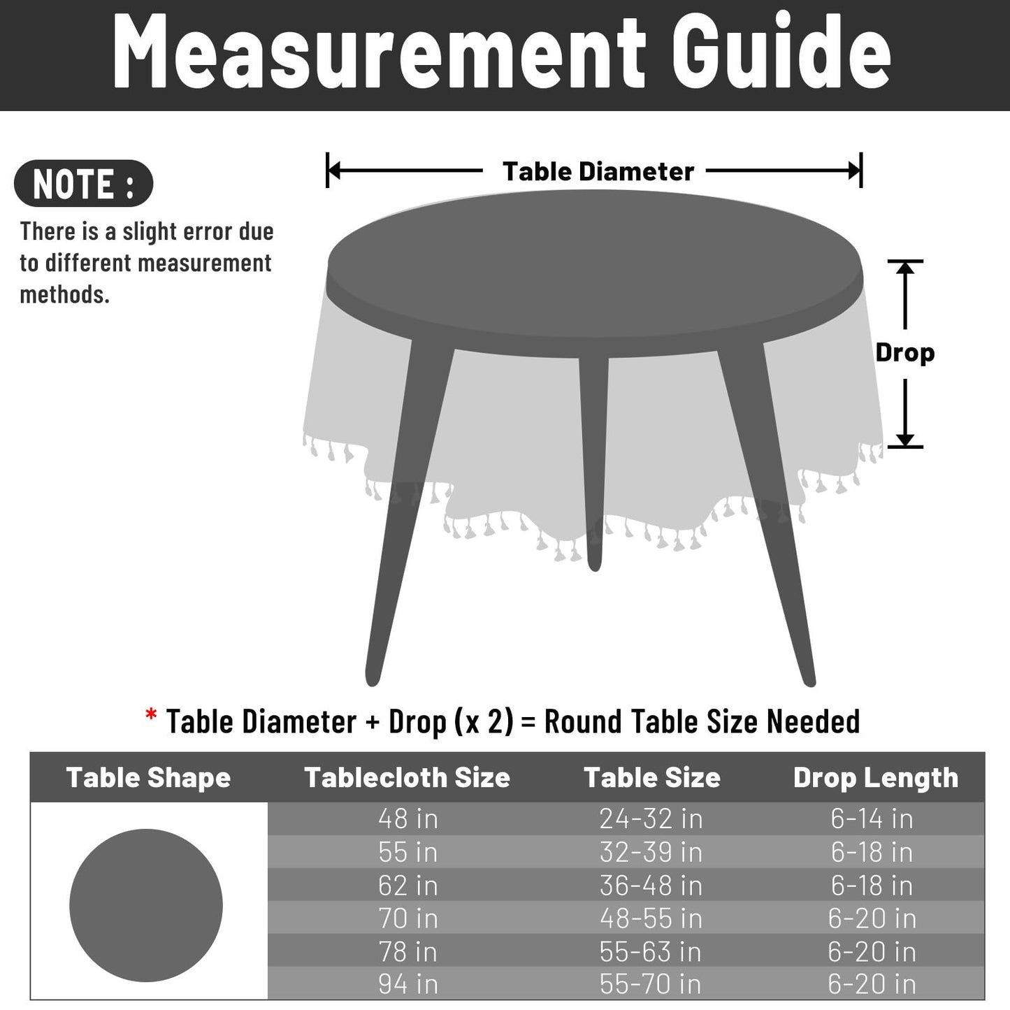 Rakila Polyester Checkered 48 Inch Round Tablecloth with Handmade Tassel Waterproof Wrinkle Free Table Cover for Kitchen Party Outdoor, Khaki Style 1