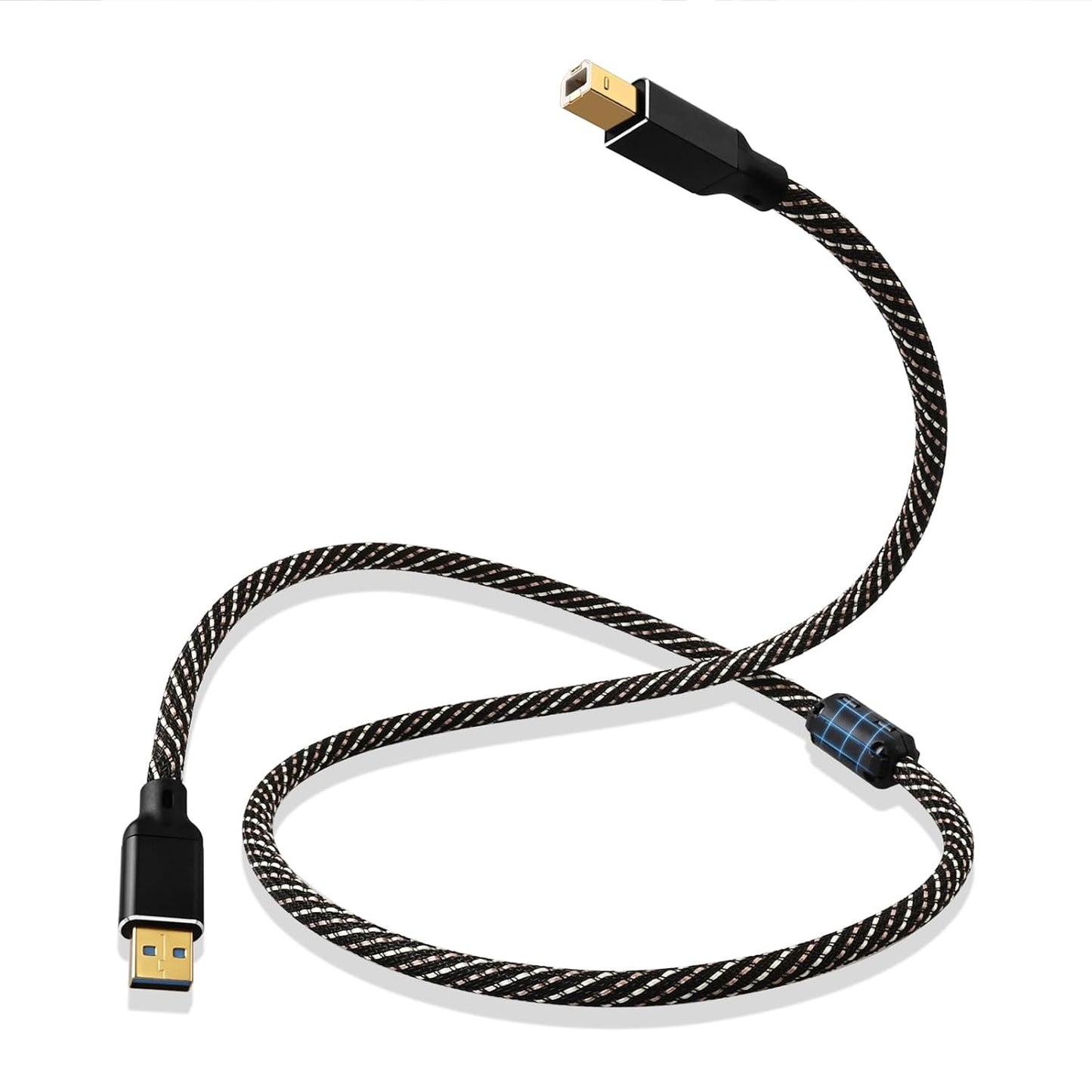 3.0 1.64ft B,4N Core,24K Card,Mixer,Synthesizer(1.64ft/0.5m) USB HiFi Audio Cable -USB A to USB OFC Gold-Plated