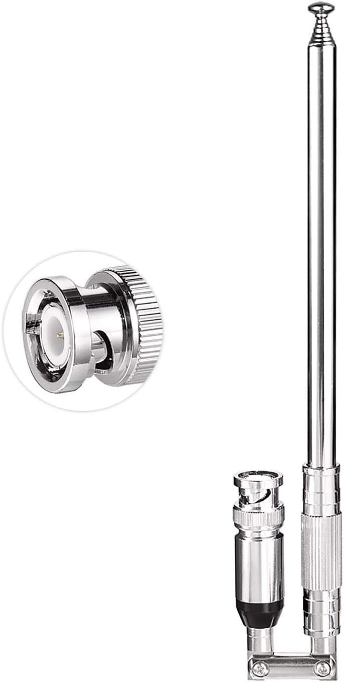 BINGFU 20-1300MHz 8 Police Scanner Antenna Section Telescopic BNC Male Compatible with Uniden Bearcat Whistler Radio