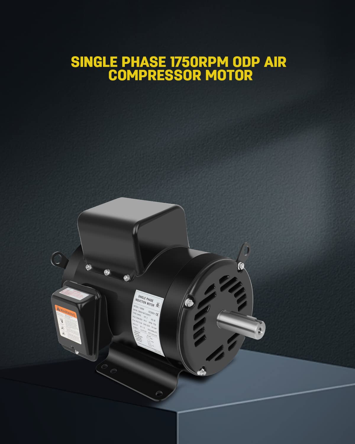 3HP Air Compressor Motor Single Phase Electric Motor 1750RPM 184T Frame ODP 208V-230V 1-1/8“Shaft Diameter Rolled Steel Shell 60HZ