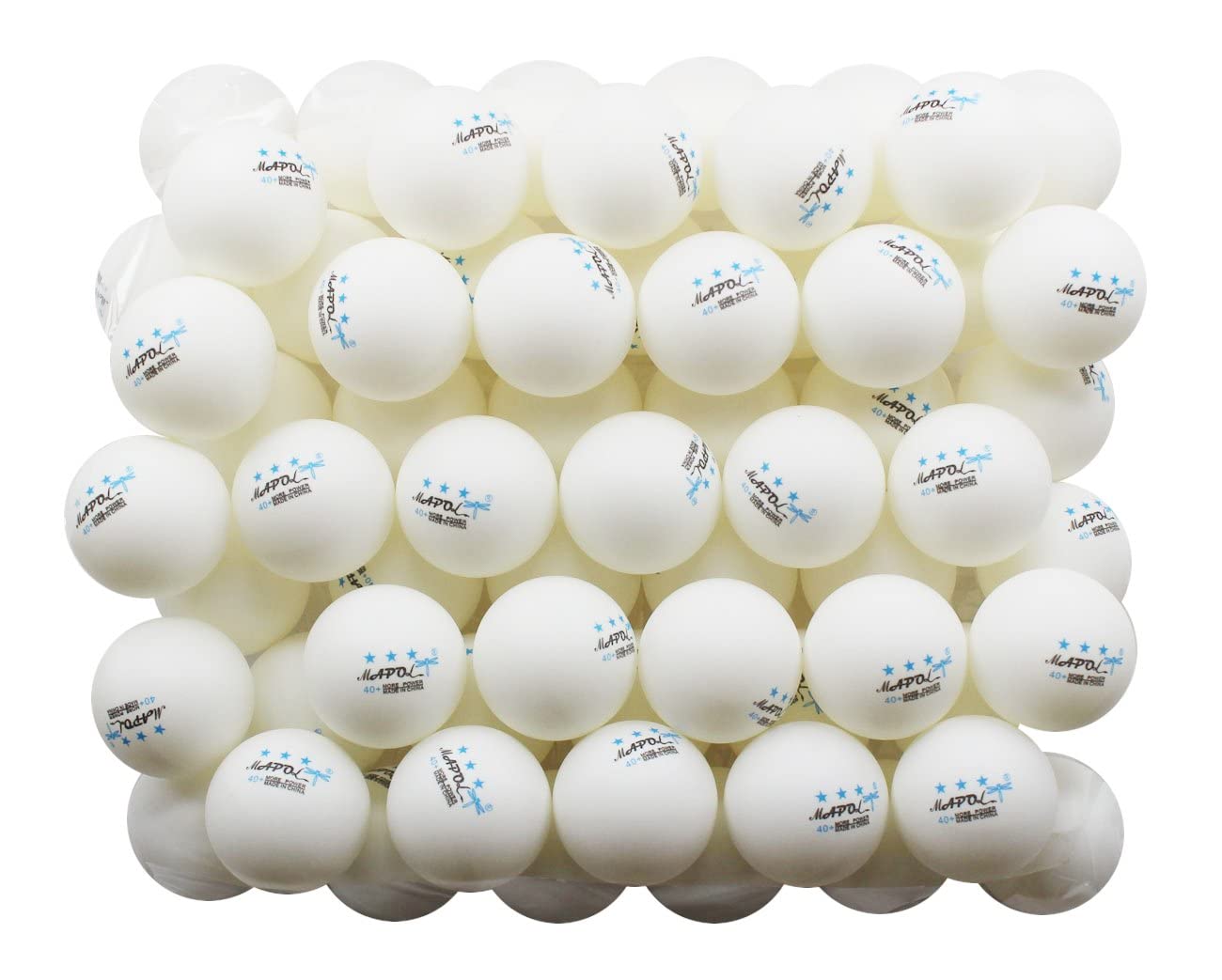 MAPOL 50 White 3-Star Table Tennis Balls Bundle with 50 Orange Training Table Tennis Balls