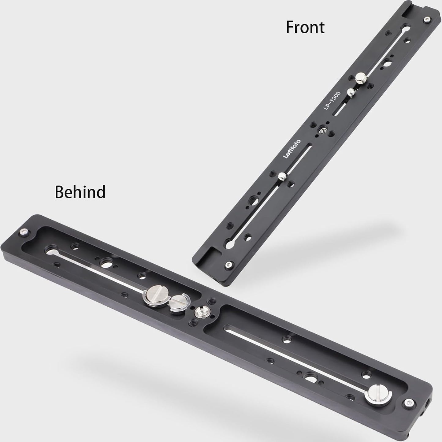 Leftfoto 300mm 1/4" 3/8" Dovetail Slide Rail,Arca Swiss Type Quick Release Plate with Locating Hole for ARRI,with More