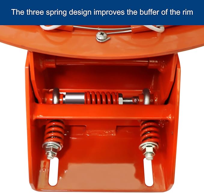 Professional 180º Heavy Duty Breakaway Basketball Rim，18 inch Single Spring Flex Rim Goal Replacement fit Indoor and Outdoor Backboard