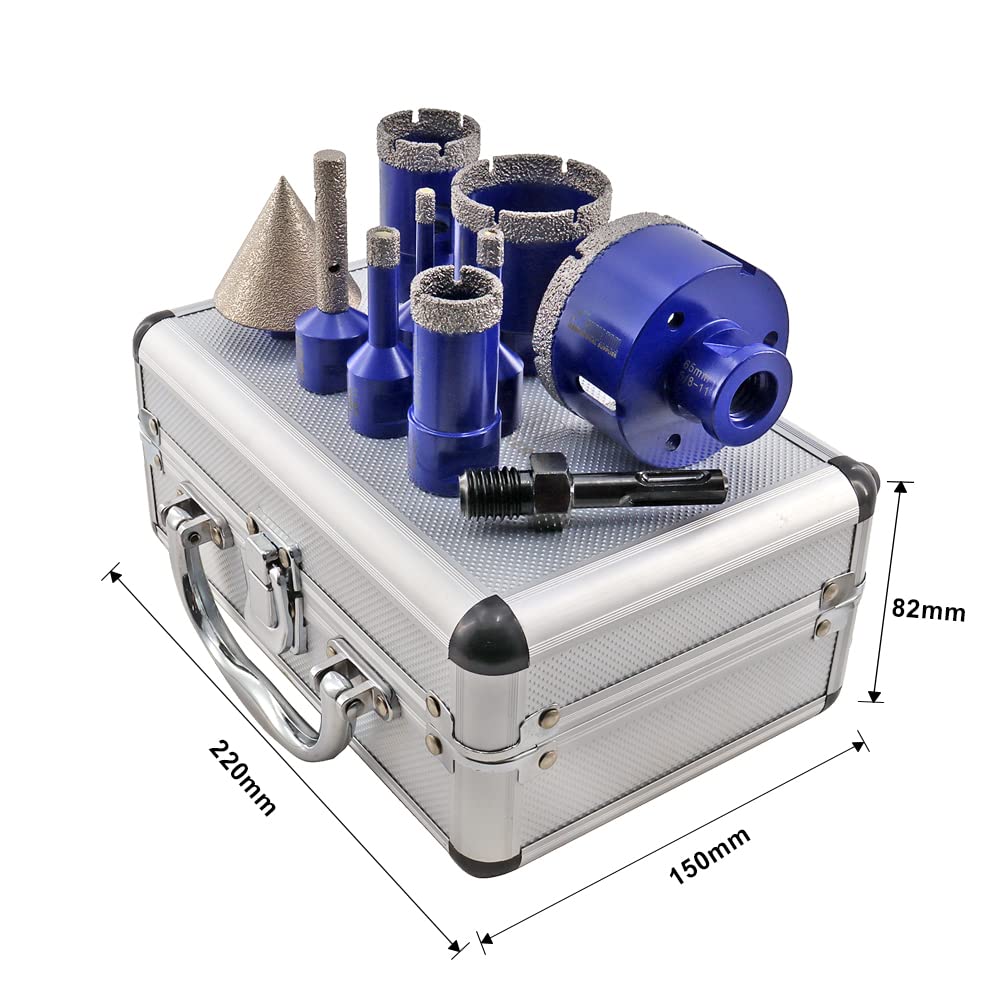 SHDIATOOL Diamond Core Drill Bits, Tile Hole Saw, Driling for Porcelain Ceramic Marble Nature Stone 5/8"-11 Thread