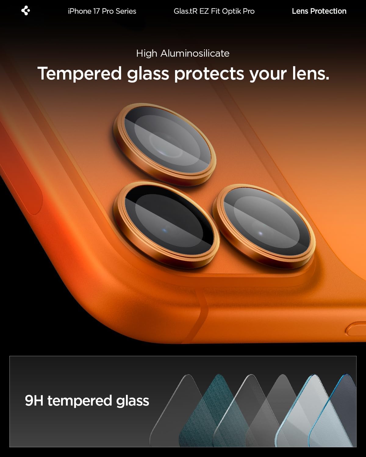 17 17 [2 Pack] Spigen Camera Lens Screen Protector [GlasTR EZ Fit Optik Pro] Designed for iPhone Pro Max | iPhone Pro