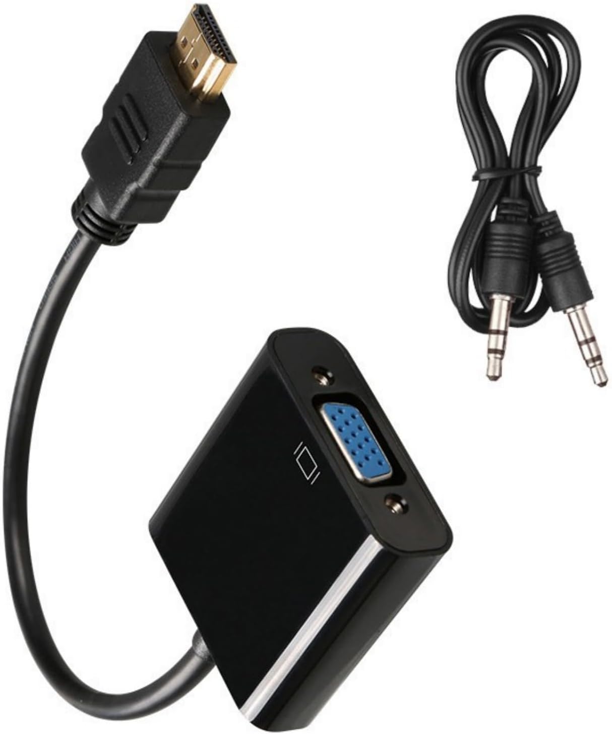 VLSQHNCF 1080P Seamlessly HDMI to VGA Adapter, HDMI Male to VGA Female Unidirectional Converter, Supports Sound