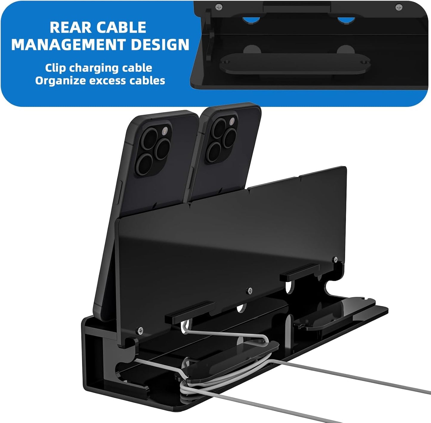 CaSZLUTION 4 Cell Phone Stand, Multiple Phone Holder Organizer Stand for Phones, Acrylic Desktop Mobile Phone Docking