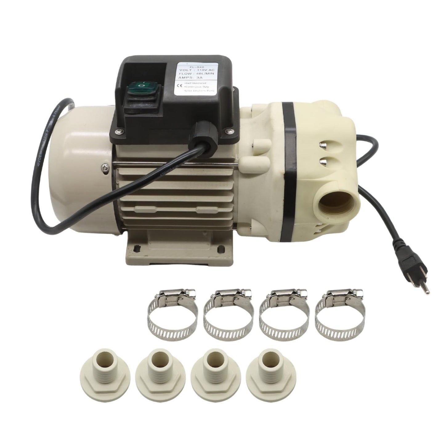 Nakkaa Diesel Fluid Transfer Pump Self-Priming Diaphragm DEF Pump 110-120V 400W 10.6 GPM 36ft Lift for Urea Oil Water Irrigation