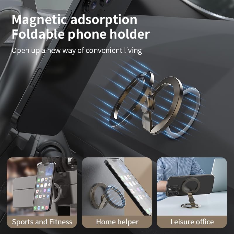 ACCREW Fidget Spinner Magnetic Phone Holder, Phone Grip Stand for iPhone Samsung & Magnetic Cases, Dual Sided Magnet