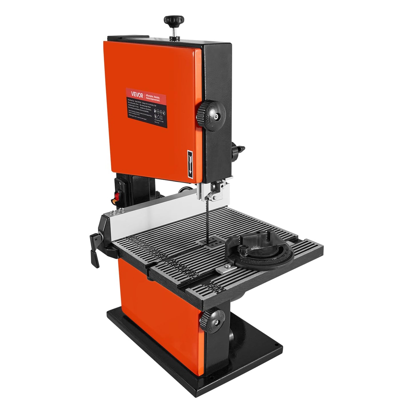 VEVOR Band Saw, 9-Inch, Woodworking Benchtop Bandsaw with 1/2 HP Motor, 3.5-Inch Max Cutting Height, 11.8 x 11.8 in Cast Aluminum Table, 0-45° Tilting Range, with Miter Gauge, Fence, for Woodworking