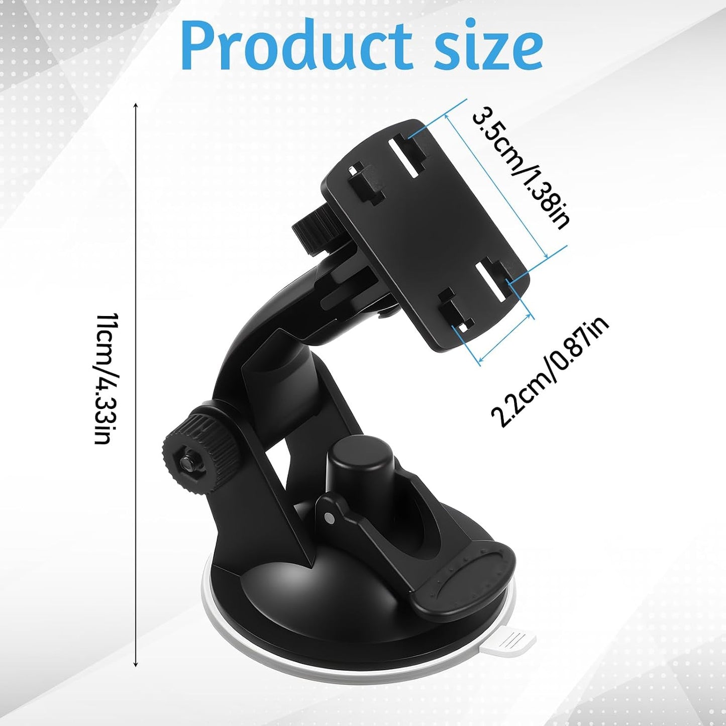 Exircy Upgraded Windshield Backup Camera Mount for Car, Black Car Camera Suction Mount Portable Cars Monitor Mounts