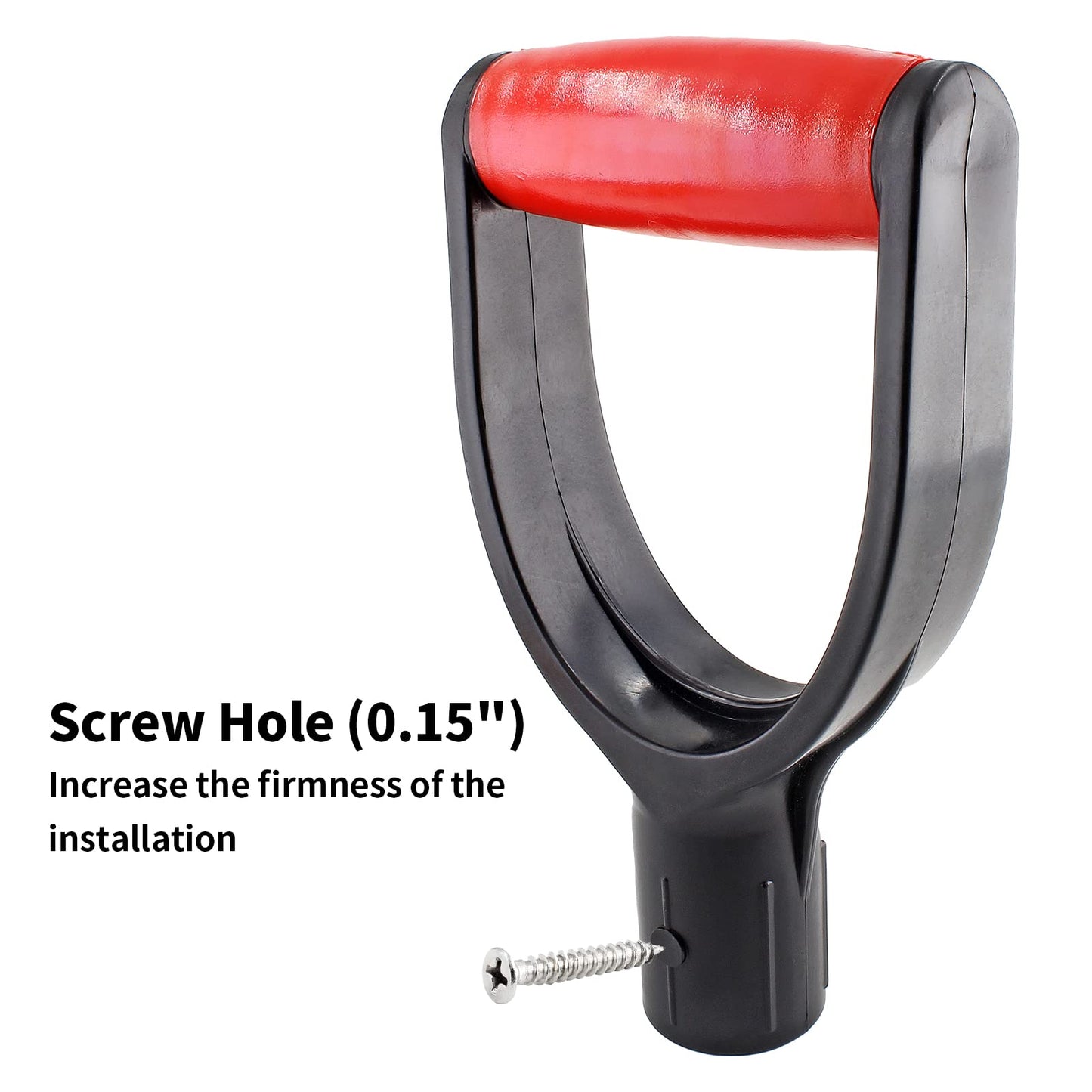 Jiozermi 2 Pcs Plastic Shovel D Grip Handles, 32mm / 1.26" Inner Diameter Spade Handle, Shovel Handle for Digging Raking Tools, Red