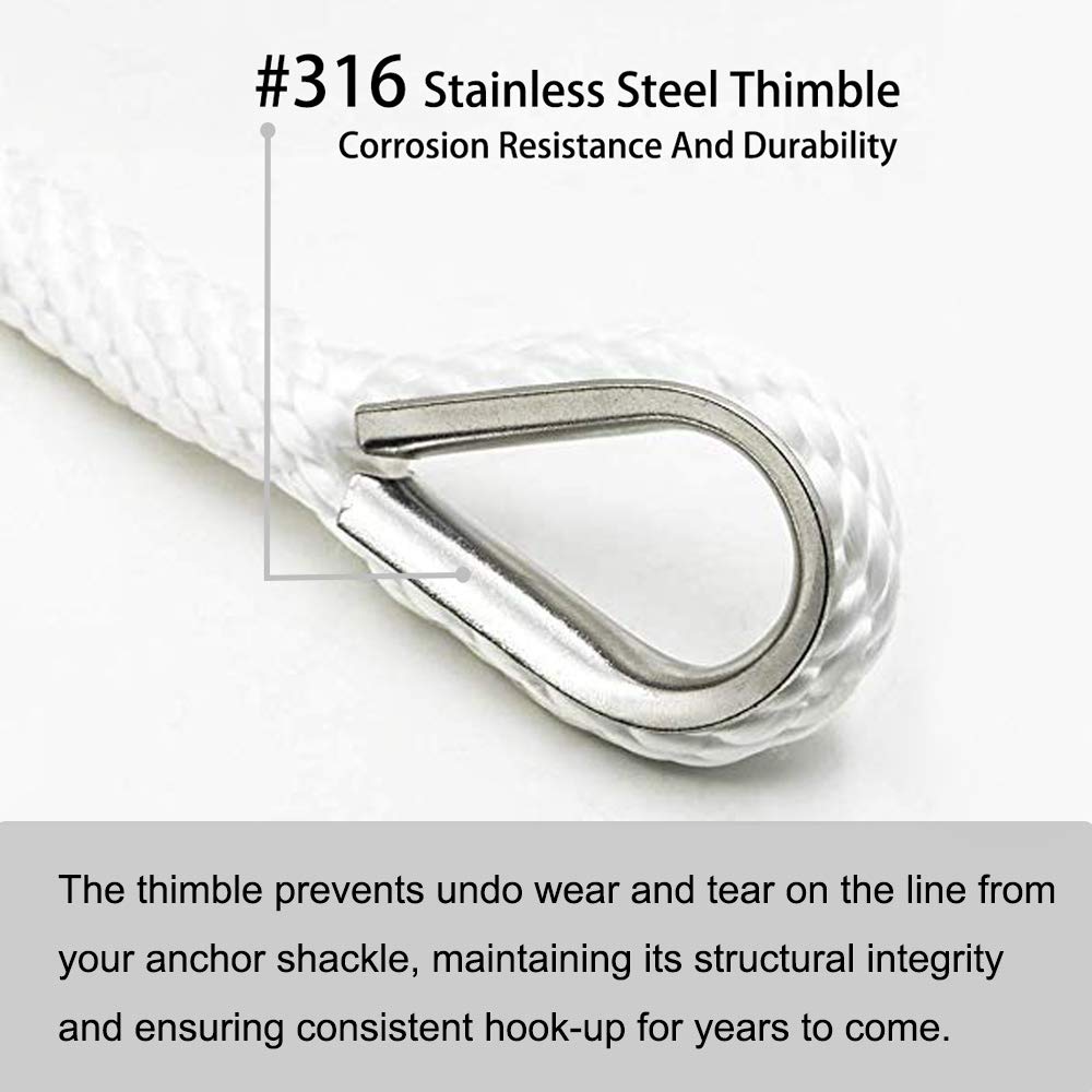 Young Marine Anchor line Anchor Rope Solid Braided Multifilament Polypropylene 3/8'' x50