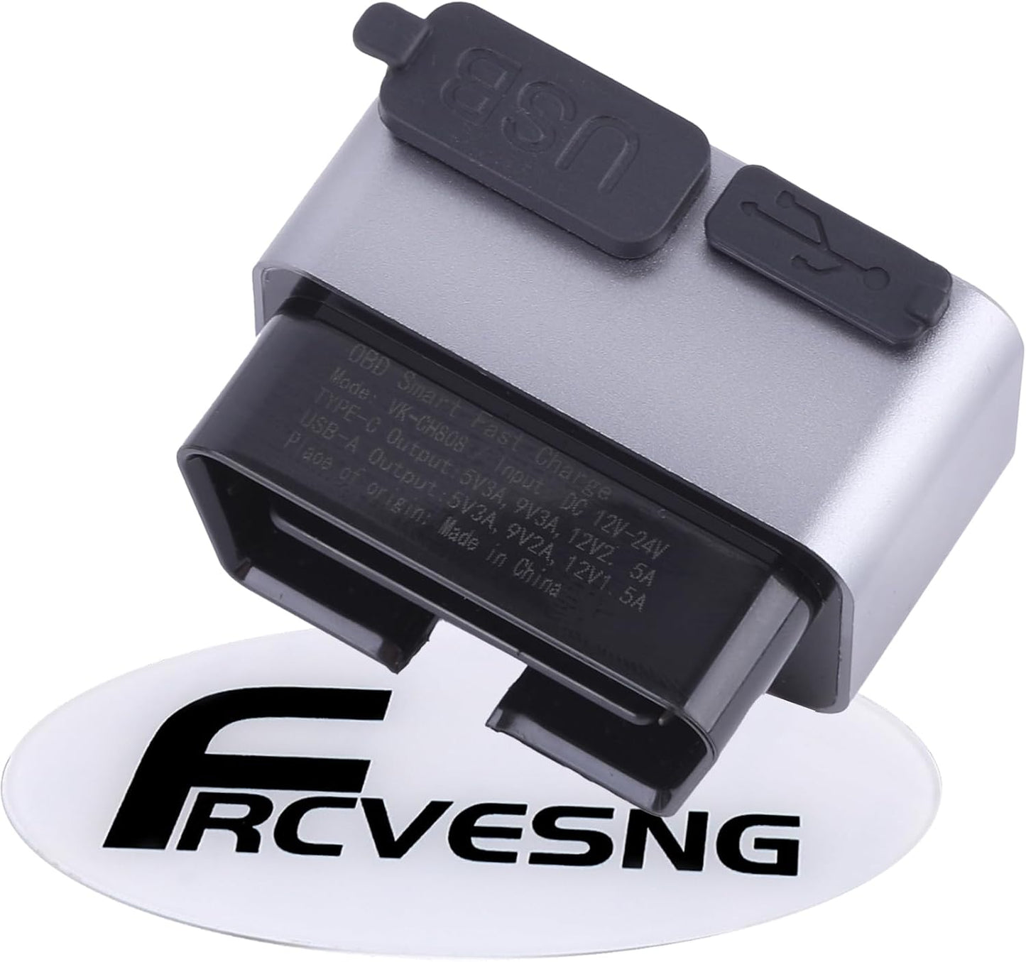 FRCVESNG DC1224V Car OBD Power Adapter, OBD Male to Type-C USB Female Charger OBD Car Charger for Mobile Phones, Dash