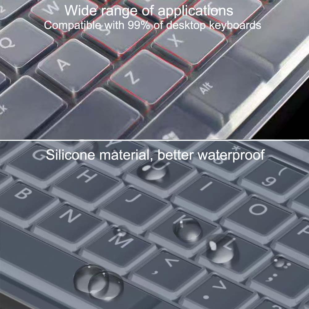 VORTINIOUS 104/107 Ultra Thin Desktop PC Silicone Clear Keyboard Cover Skin Protector for Keys Standard Desktop