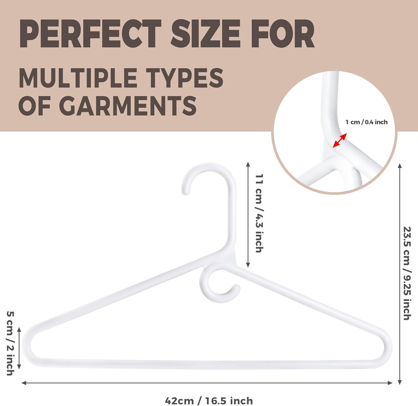 Quality White Plastic Hangers - Super Heavy Duty 30-Pack for Clothes & Accessories | Thick Standard Closet Hangers (White)