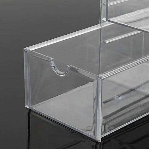 Hipiwe Plastic Drawer Organizer Clear Hair Accessories Organizer Box with 4 Pull Out Drawer Compact Storage Box for Cabinet Vanity Bathroom Pantry Office or Closet Organization