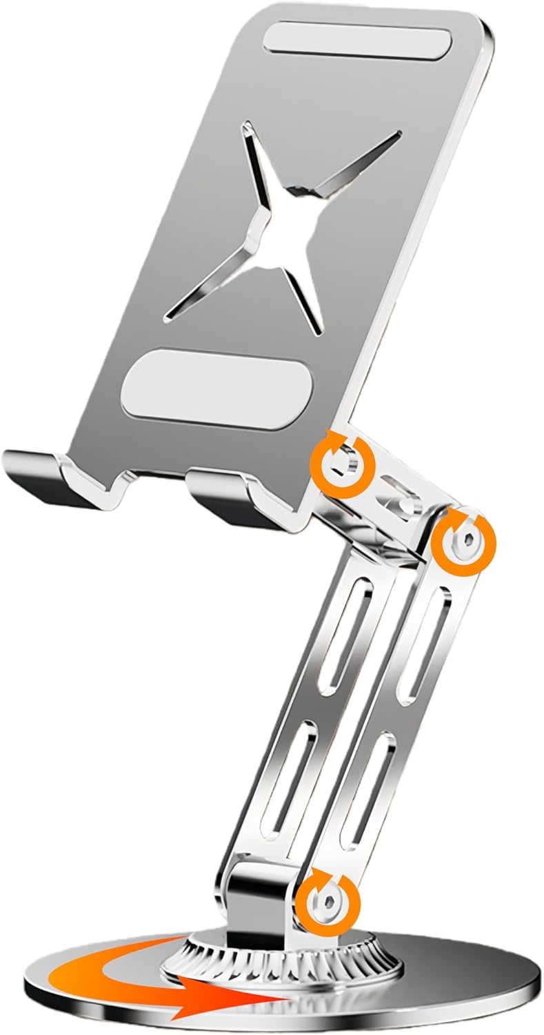 Briteroh 360 25KG 17/16/15/14, All-Metal Cell Phone Stand Rotatable & Height Adjustable - Super Load-Bearing, Foldable