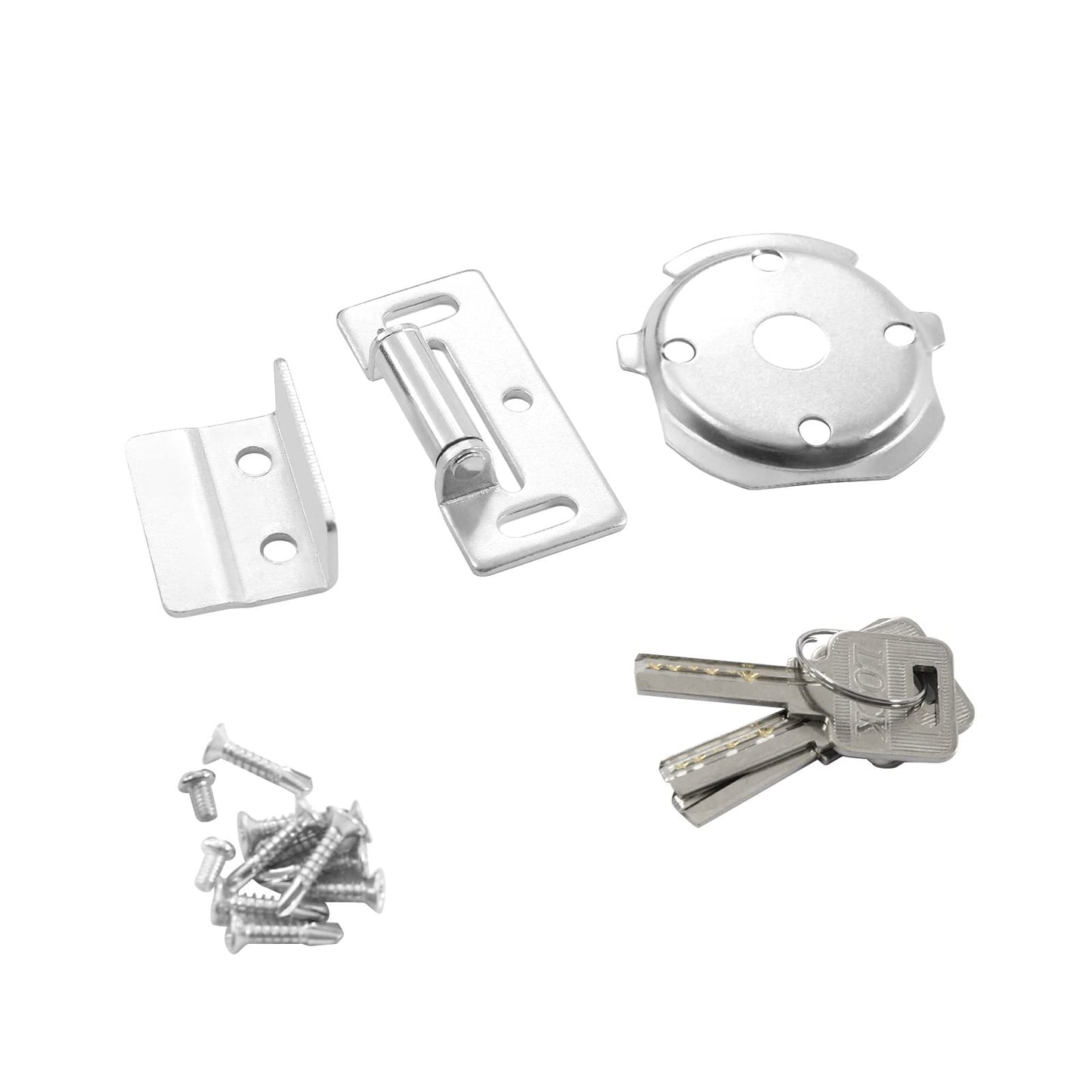 BILPIKOGoo Panic Bar Exit Device Silver - Push Bar for Exit Doors & Exit Lever with Key - Commercial Emergency Exit Bar Panic Exit Device for Wood Metal Door Panic Exit Bar