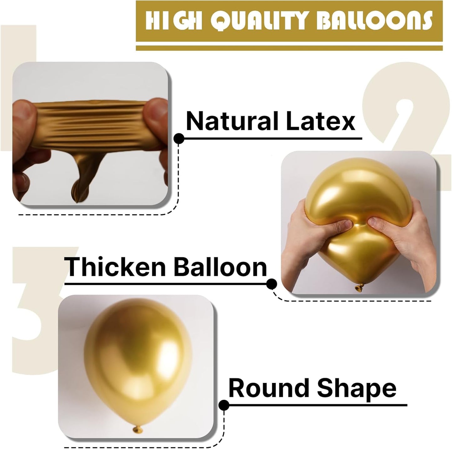 PartyWoo Gold Balloon Arch Kit - 120pcs in 5-18 Inch Sizes | Perfect for Birthday, Wedding, and Baby Showers