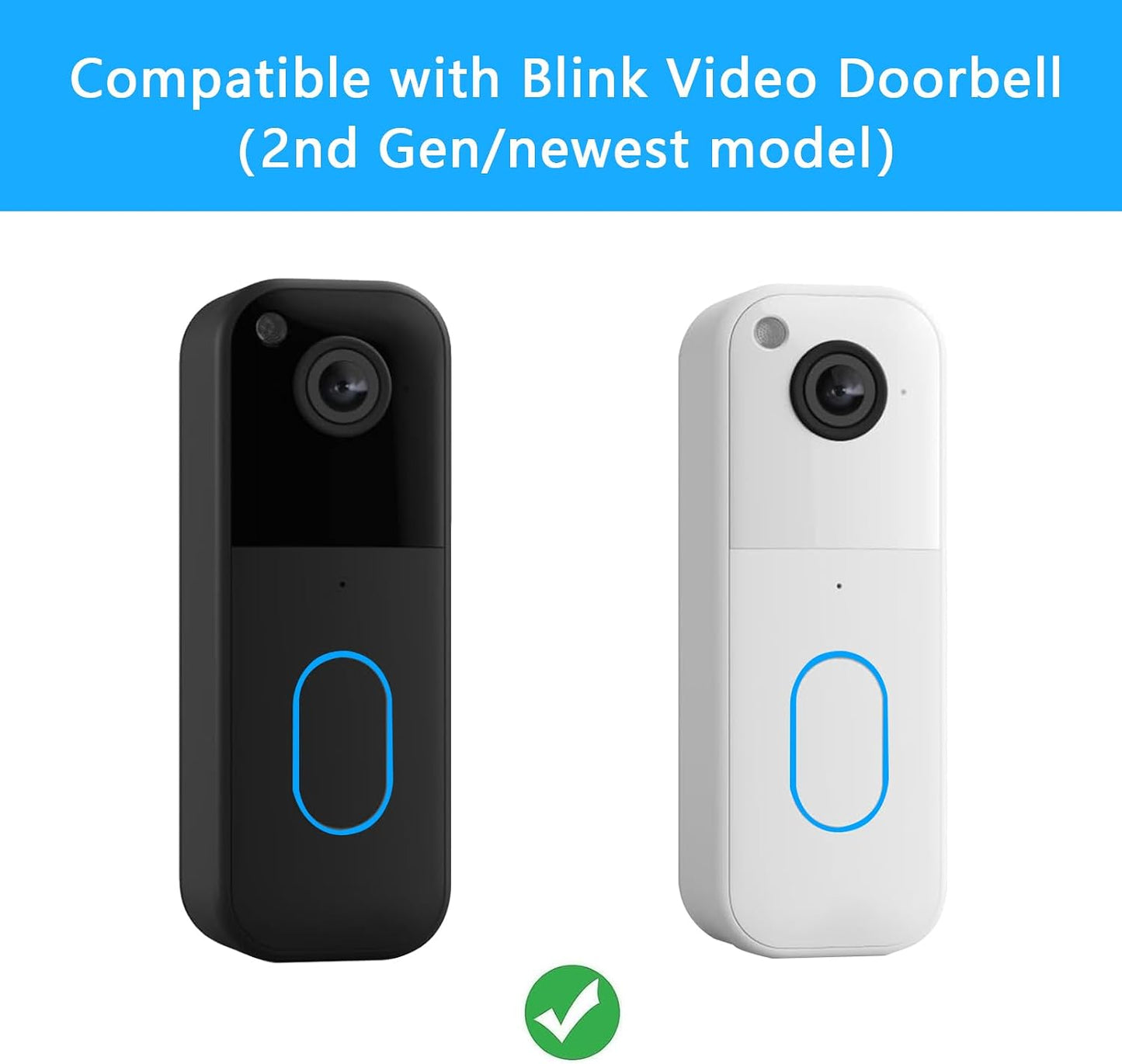 2PCS Doorbell Magnetic Mount Compatible with Blink Doorbell (New-est Model), Doorbell Secure Hold for Iron Doors