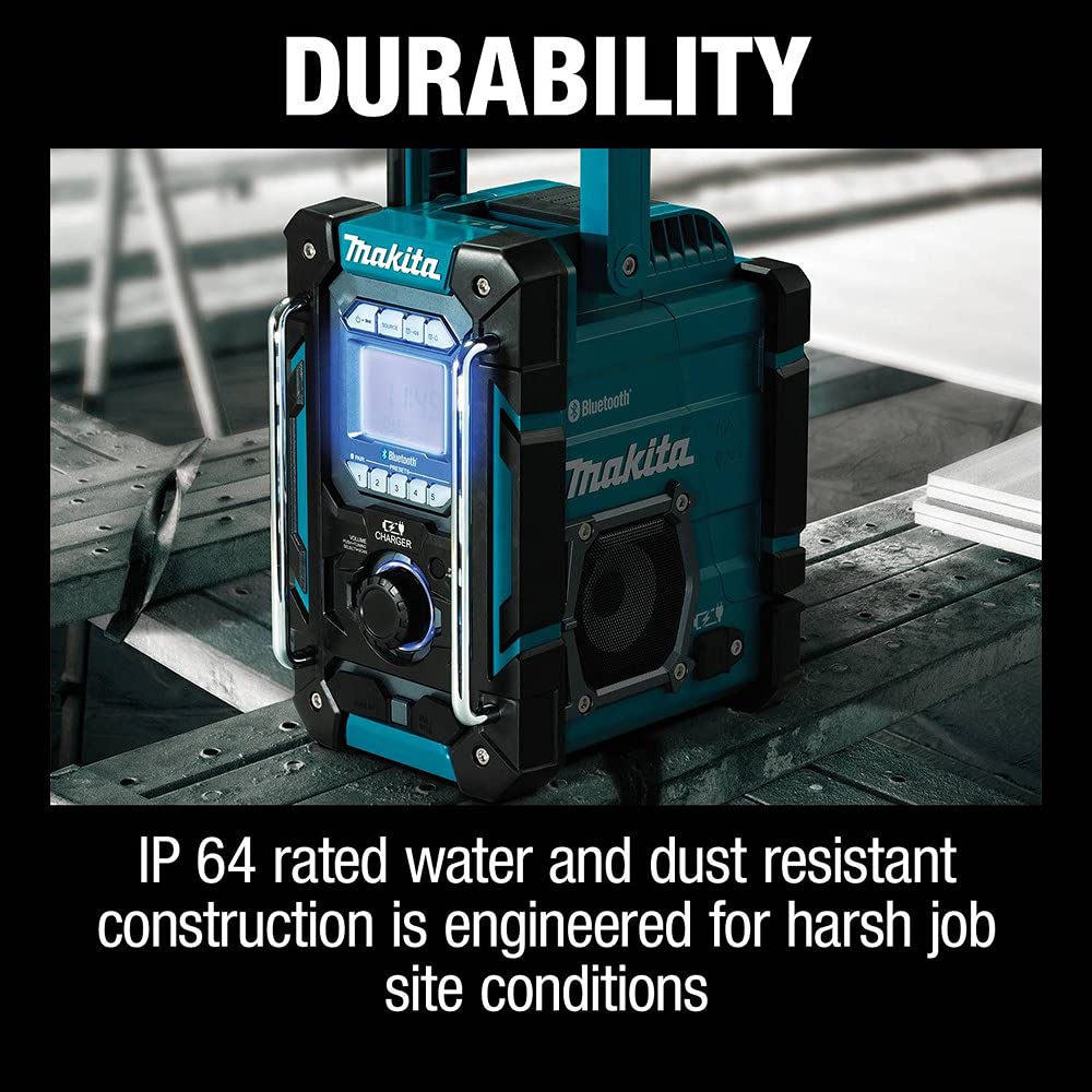 Makita XRM10 18V LXT® / 12V max CXT® Lithium-Ion Cordless Bluetooth® Job Site Charger/Radio, Tool Only