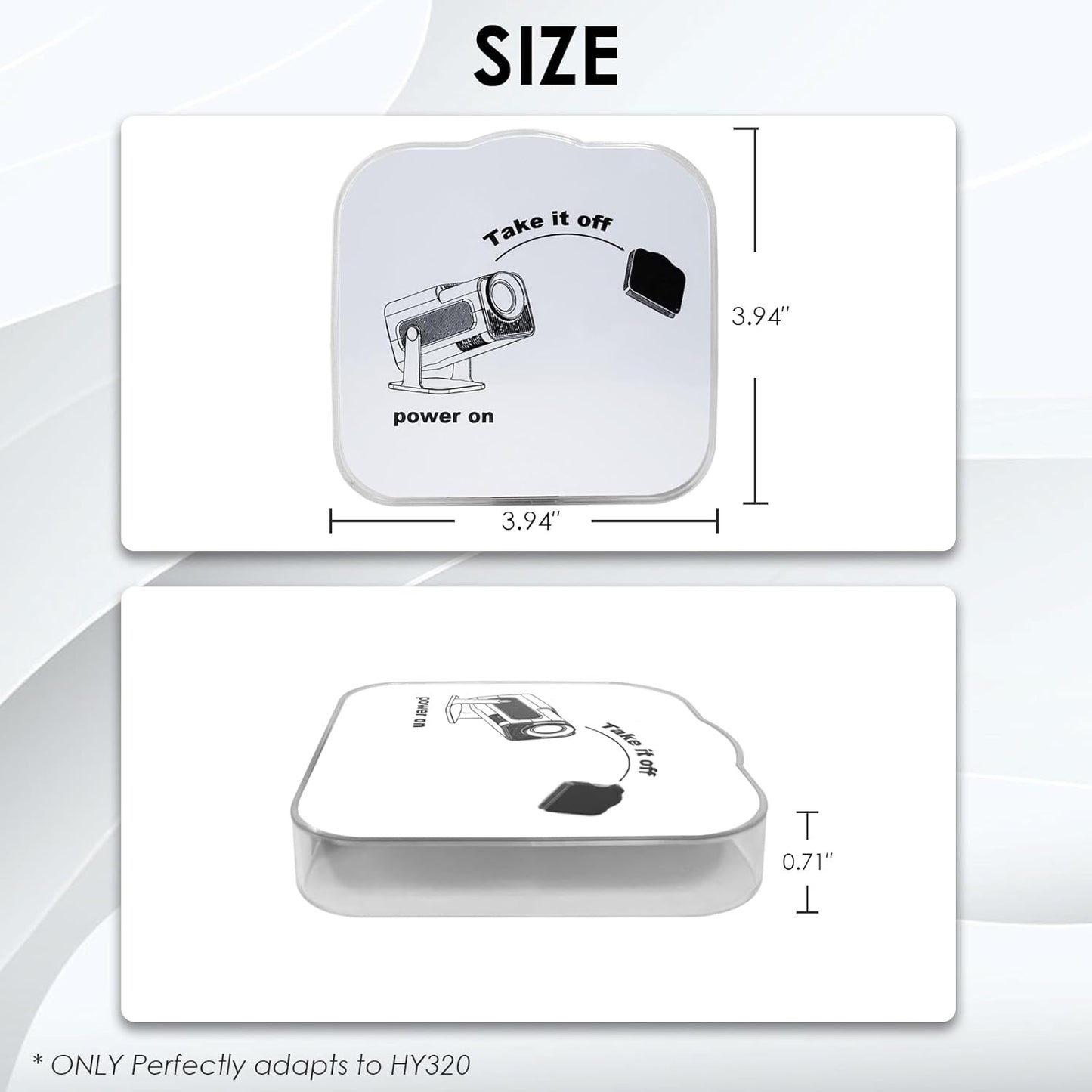 DUPULEE HY320 Projector Lens Protector Cover | Dustproof & Anti-Scratch Protection | Easy Install & Case-Friendly