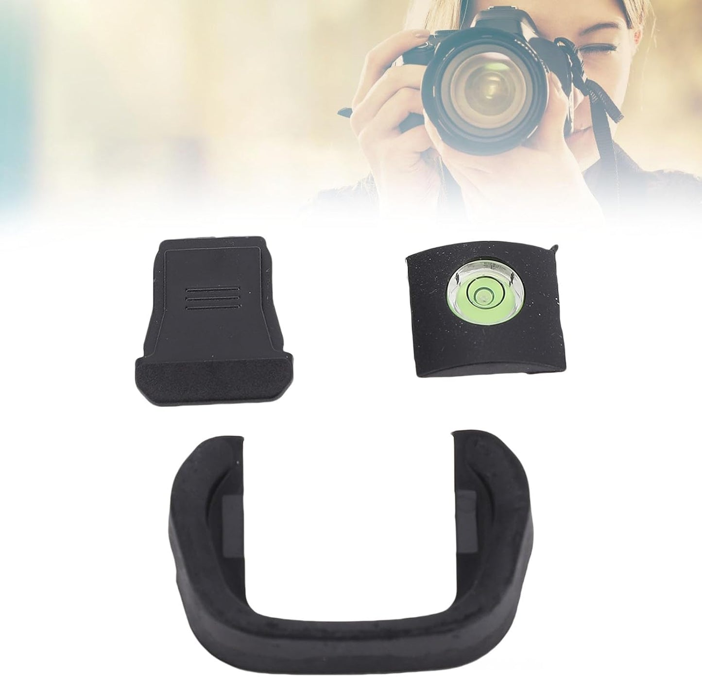 Yunir R5 R6 Camera Eye Cup, Hot Shoe Cover with Bubble Level Kit, Viewfinder Protector for Camera Accessories
