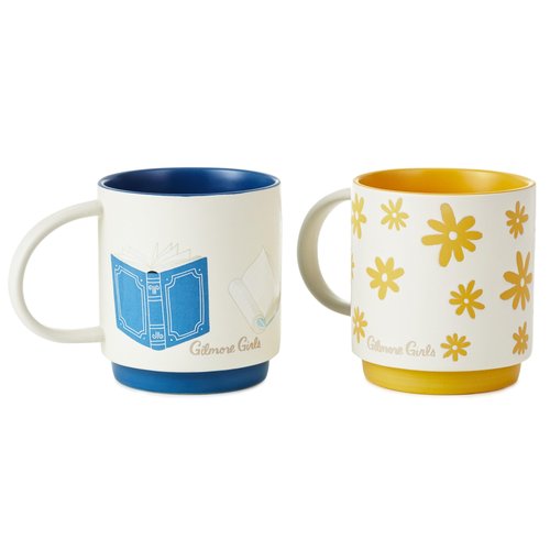 Hallmark Gilmore Girls Mug Set (Lorelai and Rory) Set of 2 Stacking Mugs, Mom Gift for Mother's Day