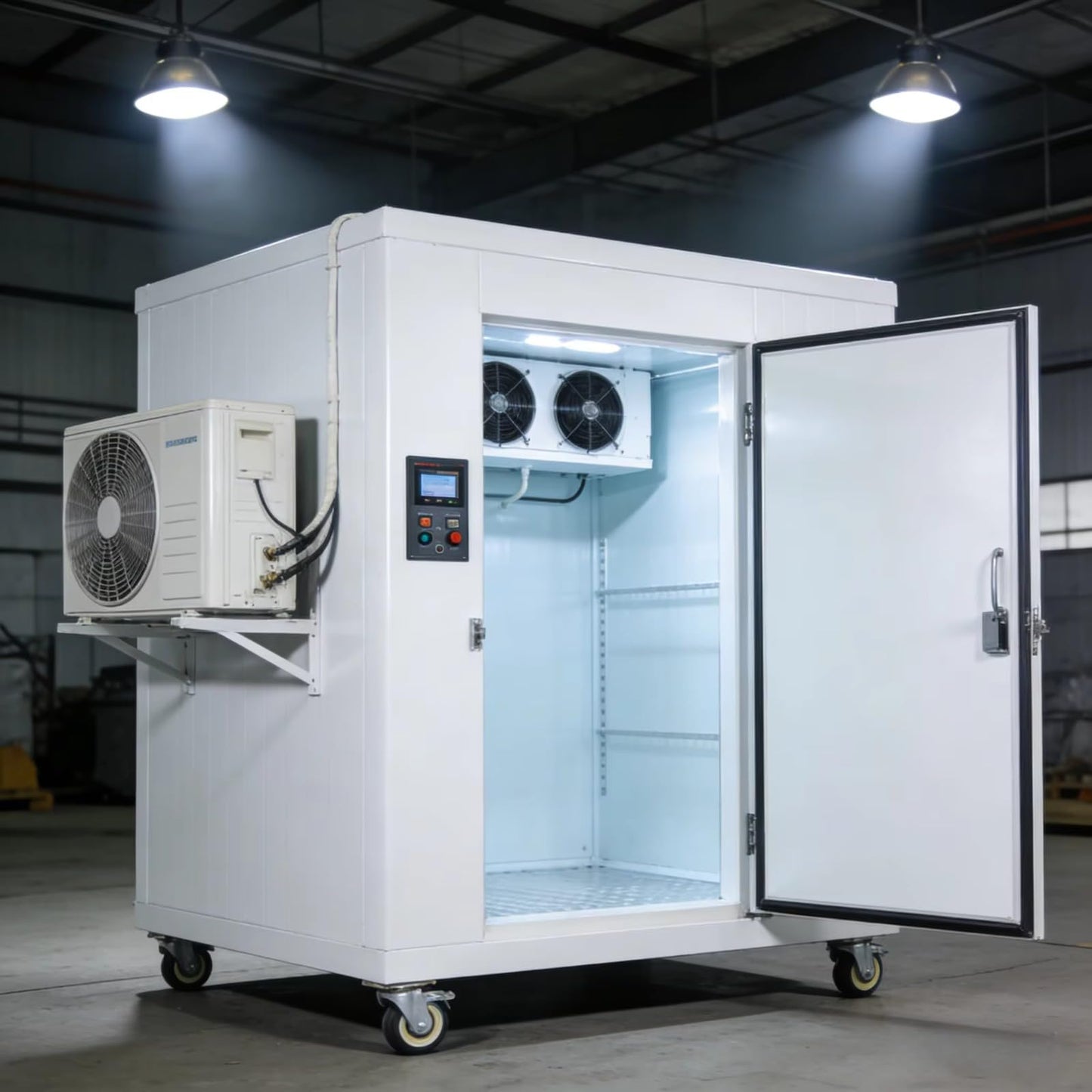 Commercial Walk-In Freezer, Prefabricated Modular Cold Room with 4" Insulated Panels & Digital Thermostat for Restaurant, Hotel, Bulk Food Storage