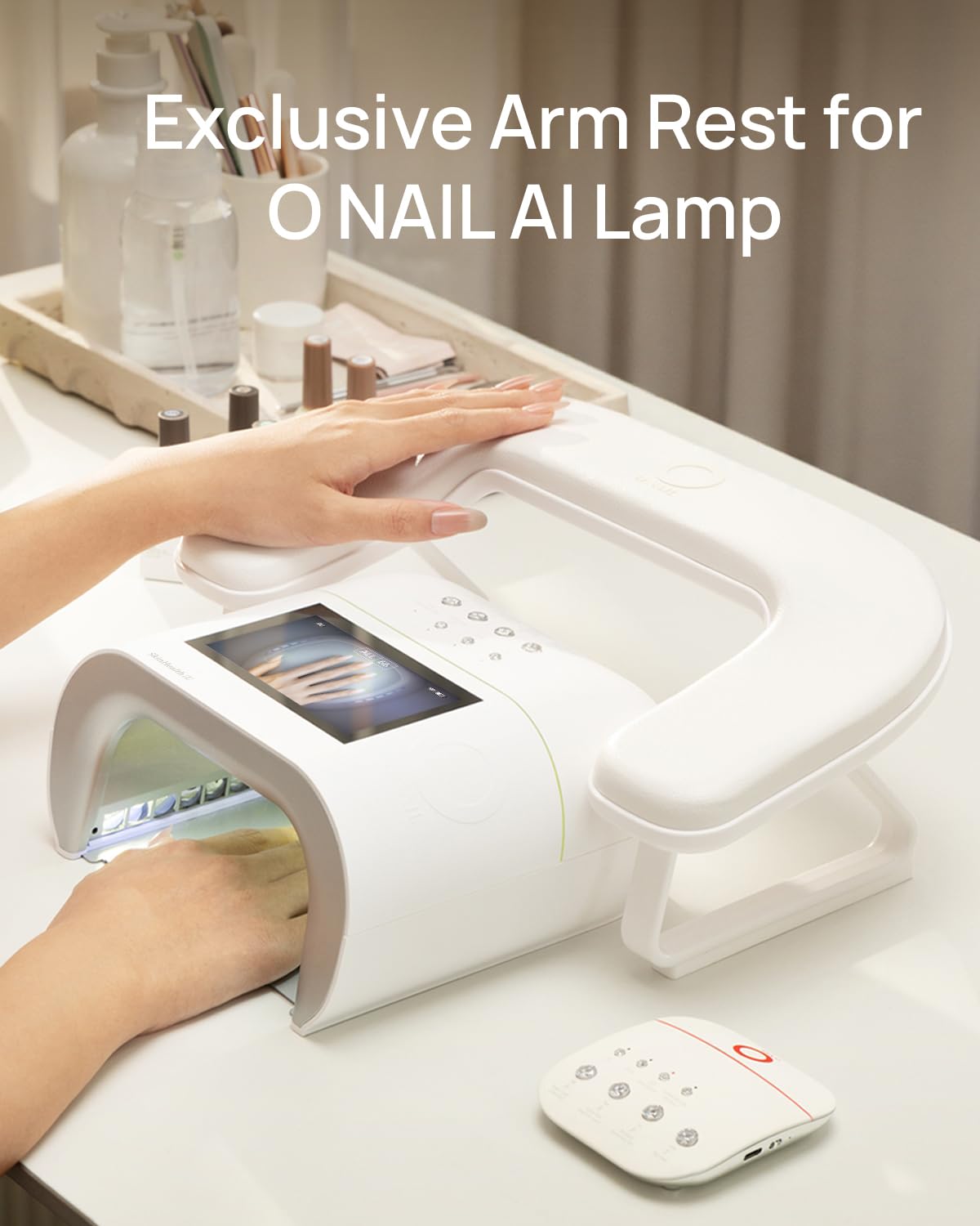 AI UV LED Nail Lamp-O NAIL AI Precision Scan,Reduce Excess UV Skin Damage-2in1 AI Computer&Nail Dryer with HD Visible Screen,Manicure Arm Rest,109 LEDs,Nail Curing Lamp for Salon and Home
