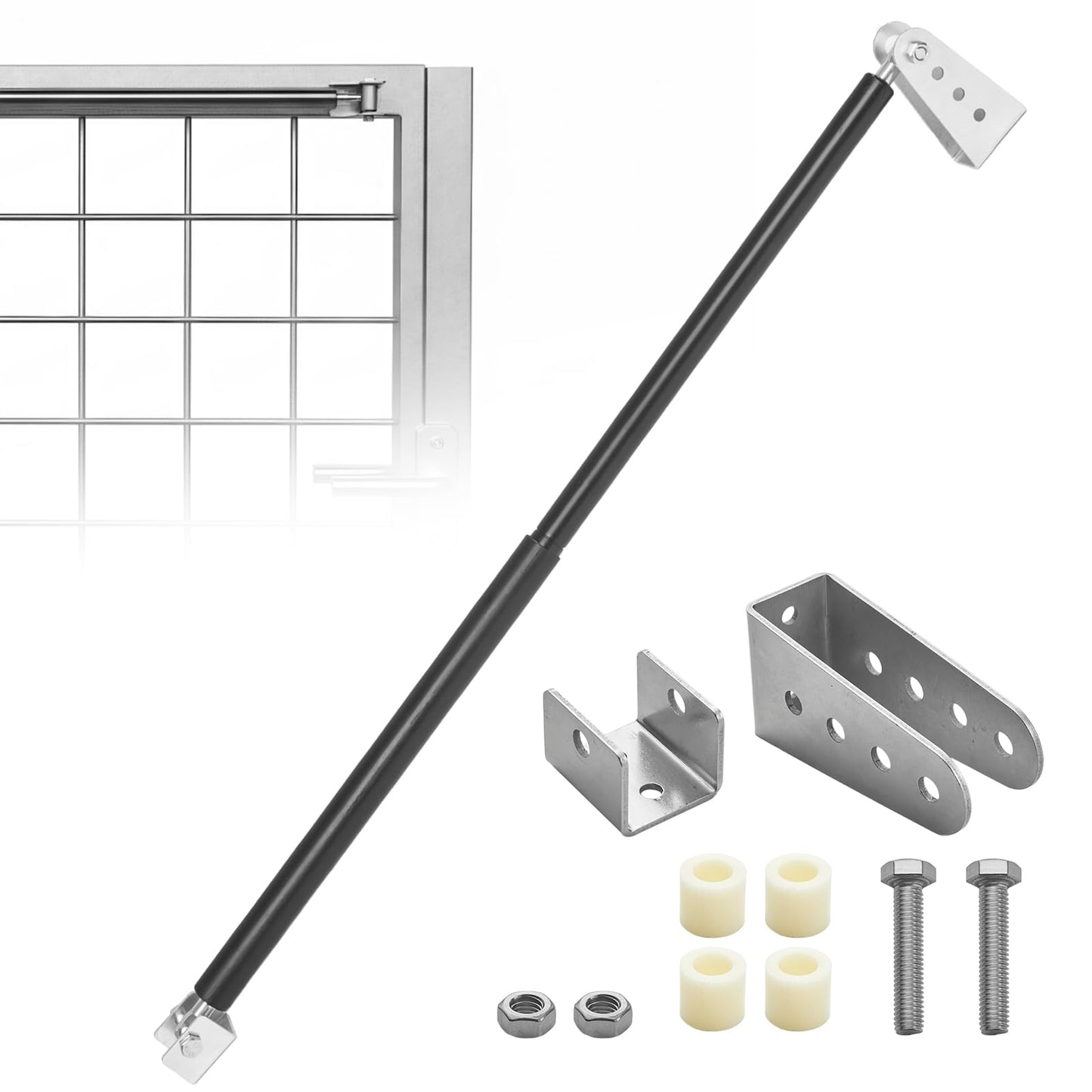 TB200 Hydraulic Gate Closer Outdoor for 50 to 125 Pounds in Weight,30 to 52 Inches in Width Gates on Farms, Ranches, Gardens, Sports Complexes，Fences and Home Yards（(Black)