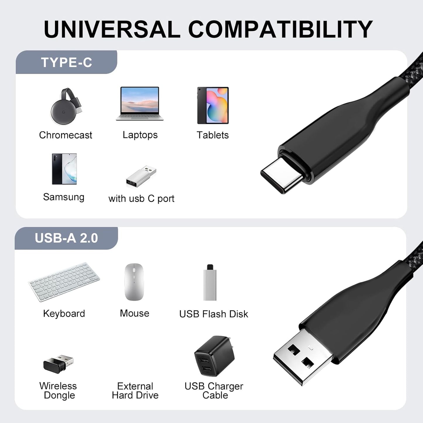 Generic 1.5M Coiled USB C Keyboard Cable for Gaming Keyboard, Double-Sleeved Mechanical Keyboard Cable with Detachable