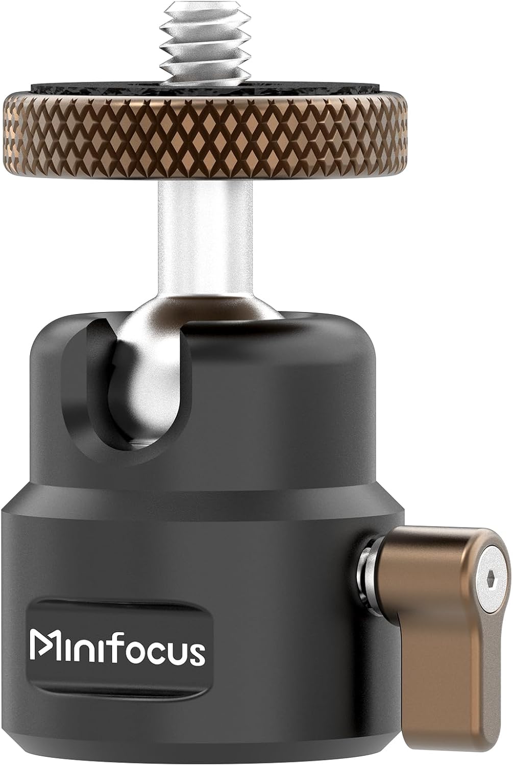 MINIFOCUS 1/4" 360 125 11Ib Mini Ball Head, Metal Tripod Ballhead w Threaded Hole, Swivel Tilt Tripod Mount Adapter