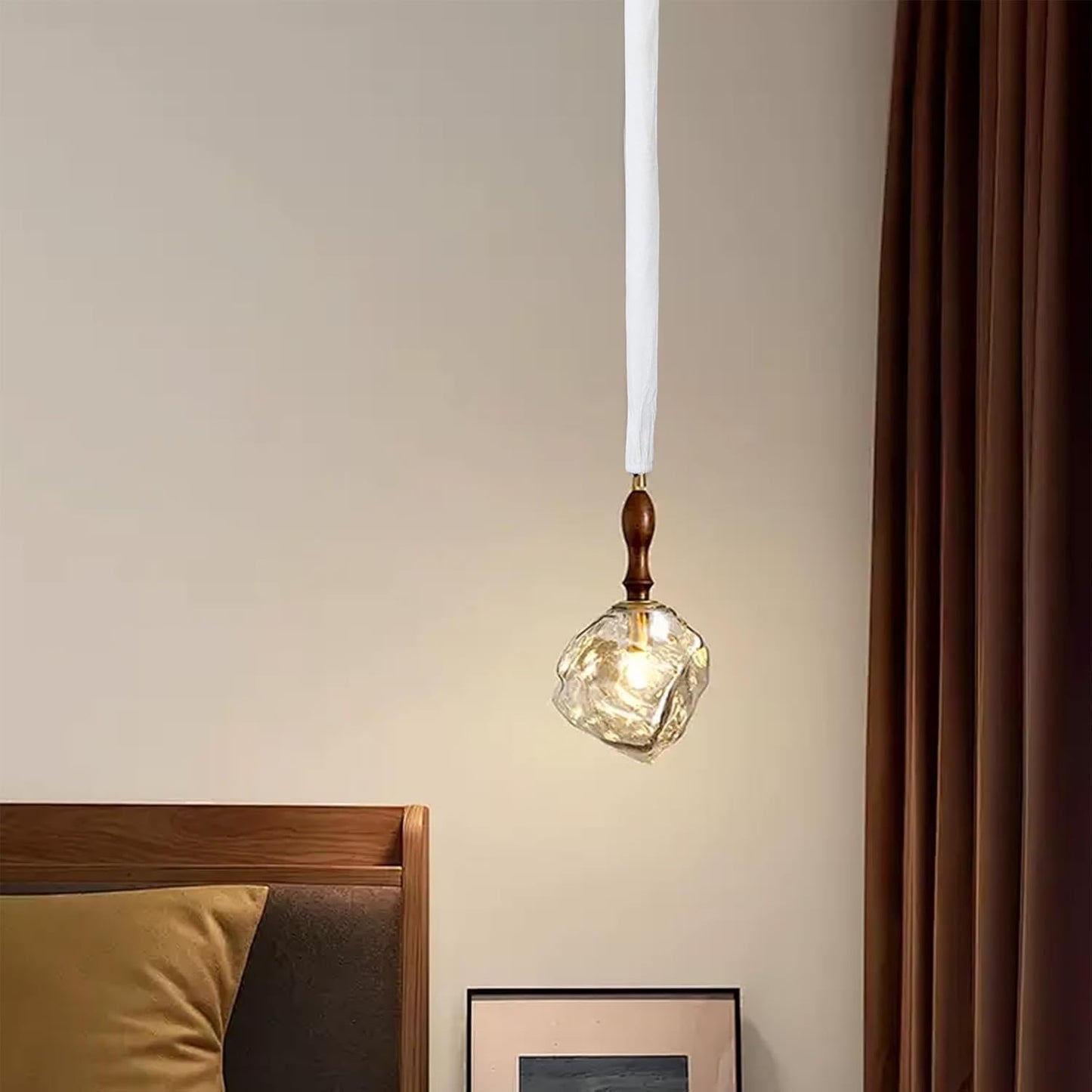 2 31.5 inches NICENEEDED PCS Chandelier Fabric Cord Cover, White Chandelier Chain CoverChain Cable Sleeve, Velvet Cloth