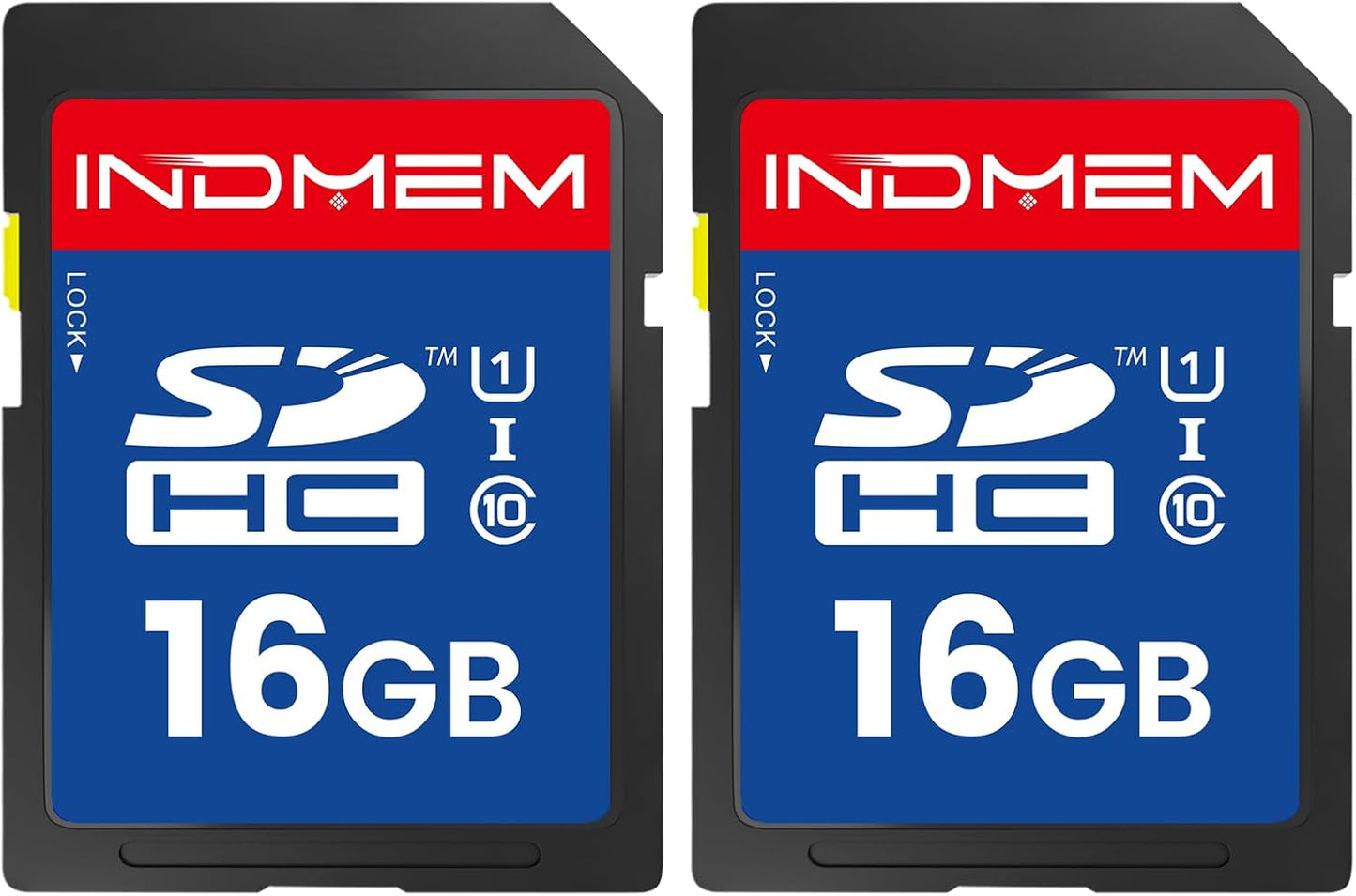 elecacc 16GB 2 Pack U1 10 16GB(2pc) SD Card, SDHC Flash Memory Cards UHS-I Class High-Speed Full HD Video Compatible