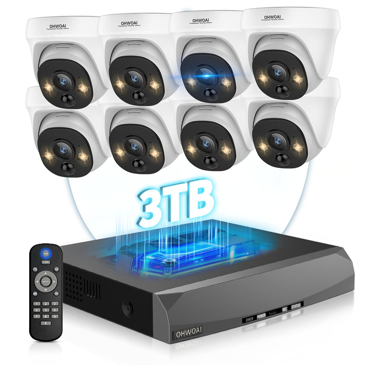 《130° Wide Angle & 4K Ultra HD》Wired Security Camera System Outdoor, POE IP Cameras with 8CH NVR Systems, Video Surveillance DVR Kits with PIR Motion Detection