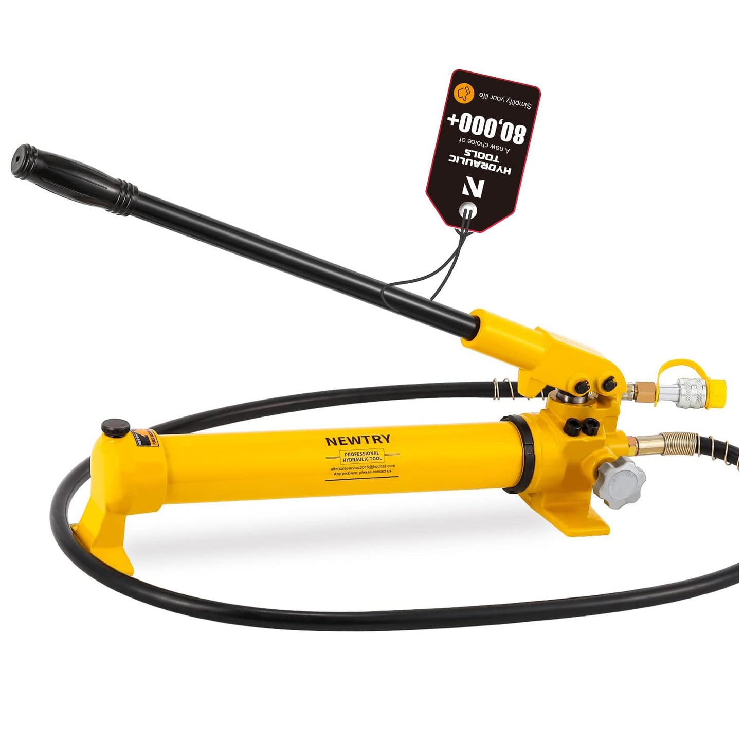NEWTRY 30 ton Hydraulic Ram Jack + CP-700 Hydraulic Hand Pump Low Profile Porta Power Kit Single Section Mini Jack 0.55’’ Stroke Industrial Hydraulic Cylinder