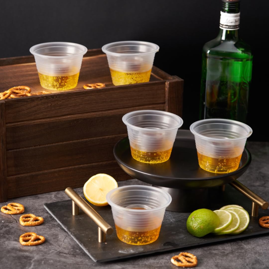 MATANA 100 Jager Bomb Clear Plastic Shot Glasses 3.75 oz – Reusable Plastic Shots Cups for Parties, Bars, Events – BPA-Free Disposable Shot Glasses for Bomb Shots & Mixed Drinks