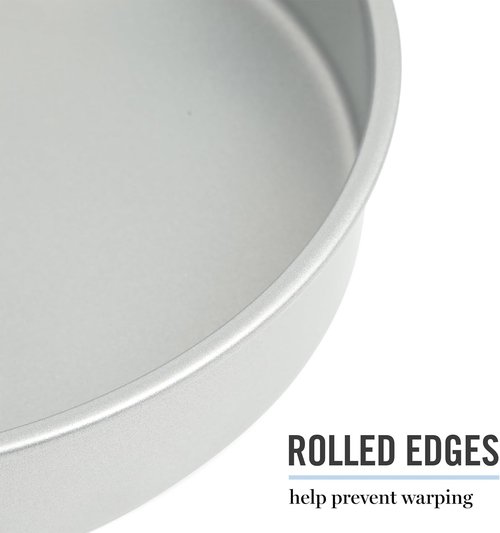 Martha Stewart Gallen 8-Inch Round Nonstick Cake Pan - Durable Carbon Steel Bakeware for Desserts