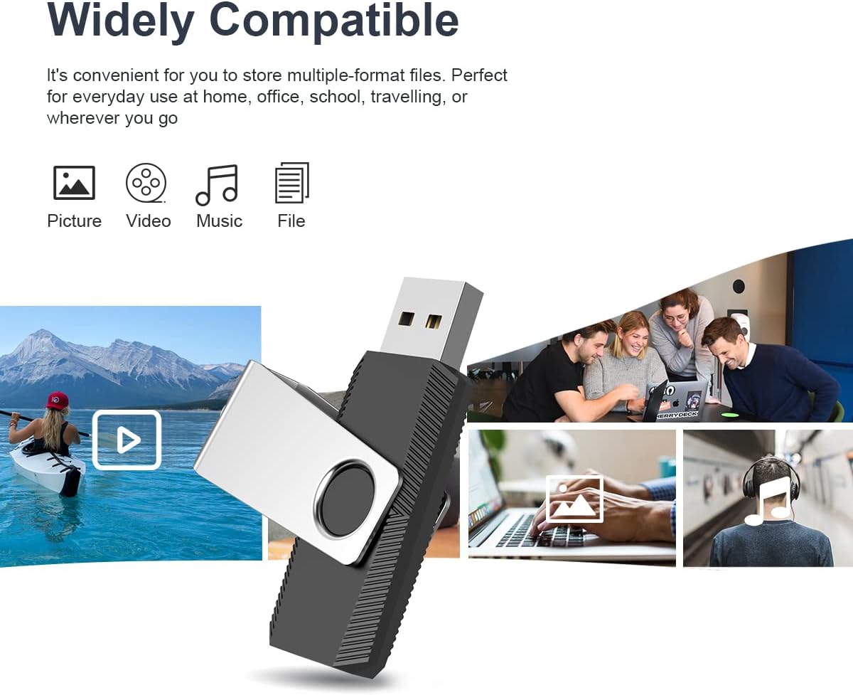 Aiibe 16GB 3.0 16GB USB Flash Drive Thumb Drive USB Memory Stick PenDrive - Black
