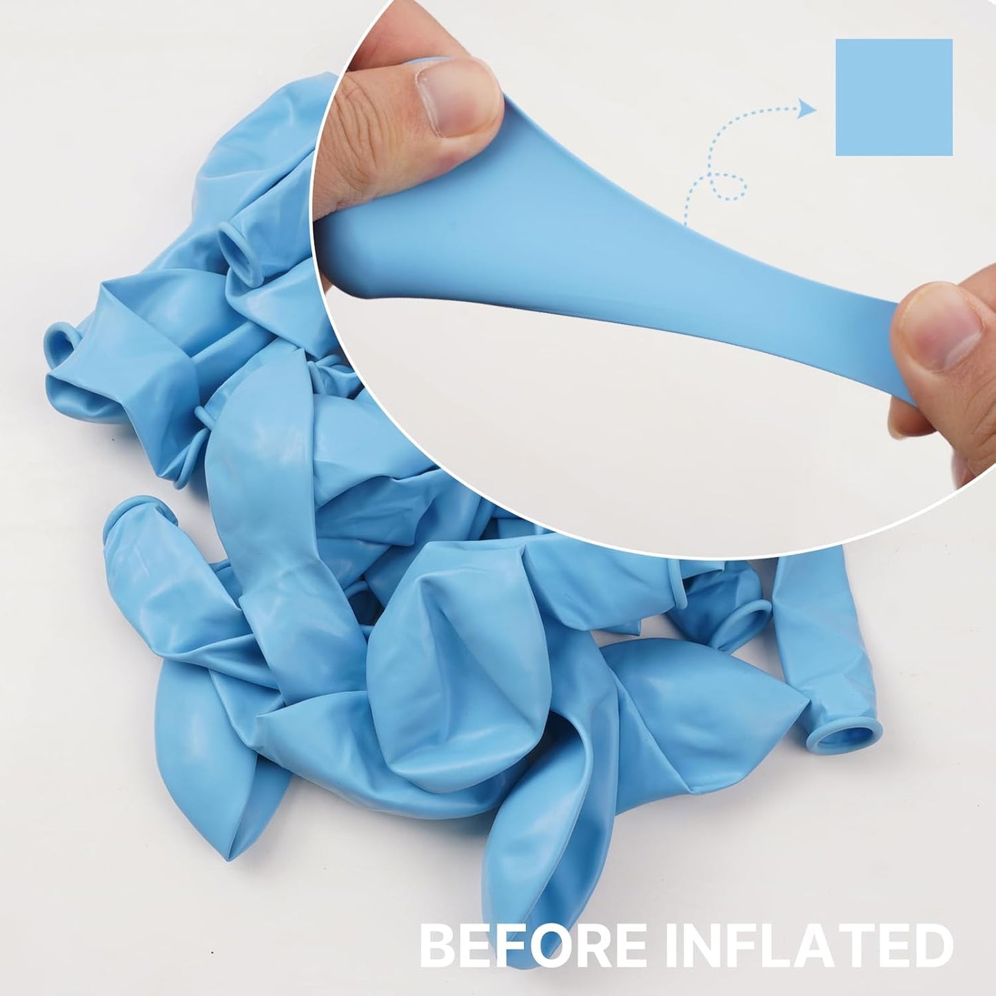 PartyWoo Light Blue Balloon Arch Kit - 85 Pcs in Various Sizes for Baby Showers & Birthdays | Aqua Blue Decor