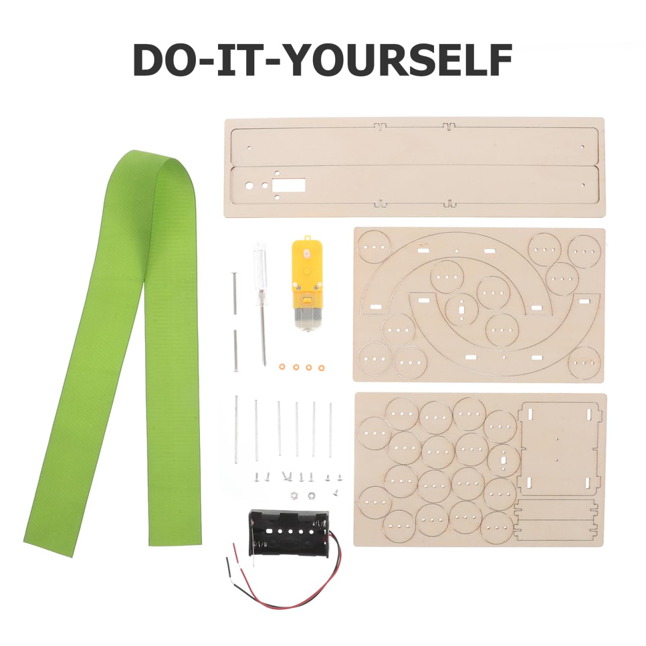 Garneck 2pcs DIY Electric Conveyor Belt Assembly Kit Stem Building Model for Preschool Learning Hands