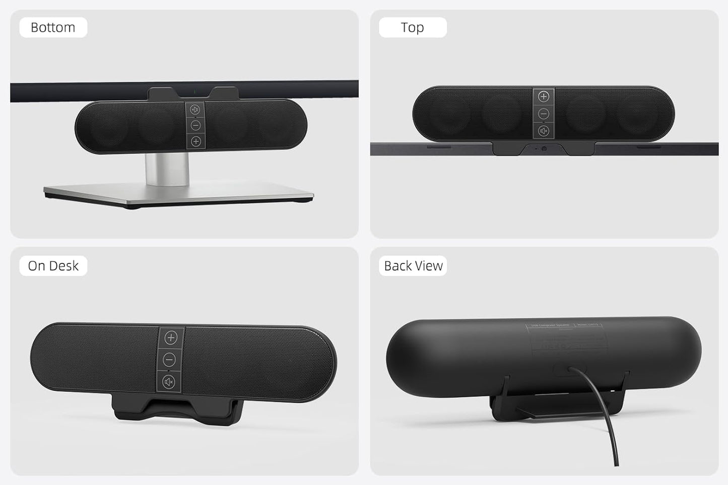 XKX Computer Speakers for Desktop PC Monitor, USB Plug-in, Wired, Computer Soundbar for PC, Laptop Speakers